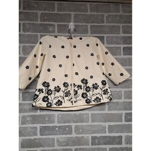 Little Me White Black Floral Rain Coat raincoat waterproof  Bow Back Size 2T‎